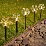 Solar Christmas Star Lights Outdoor Energy Saving Waterproof Solar Powered Stake Lights Decorations for Home Pathway Garden Walkway Yard Lawn Patio