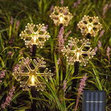 Solar Christmas Star Lights Outdoor Energy Saving Waterproof Solar Powered Stake Lights Decorations for Home Pathway Garden Walkway Yard Lawn Patio