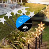 Solar Christmas Star Lights Outdoor Energy Saving Waterproof Solar Powered Stake Lights Decorations for Home Pathway Garden Walkway Yard Lawn Patio - Extra Image