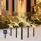 Solar Christmas Star Lights Outdoor Energy Saving Waterproof Solar Powered Stake Lights Decorations for Home Pathway Garden Walkway Yard Lawn Patio - Extra Image