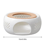 Teapot Warmer Porcelain Coffee Pot Heater Teapot Base with Cork Stand Tea Coffee Water Warmer - Front View