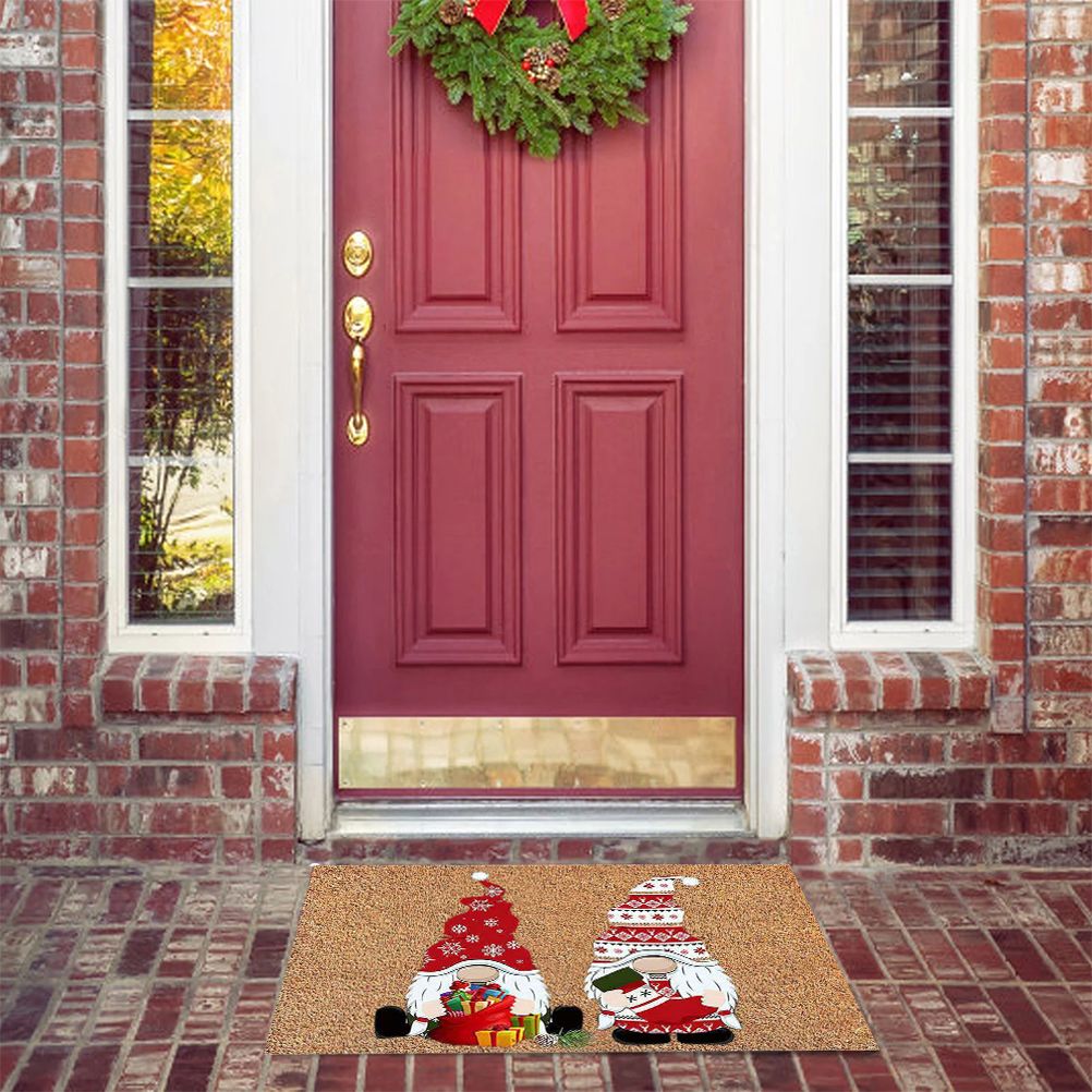 Christmas Welcome Doormat Gnome Dwarf Anti Fouling Mat for Home Bathroom Entrance Door Christmas Decoration