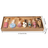 Set of 7 Funny Cats Stick Simulation Mouse Pet Toys Kitten Artificial Feather Teaser Wand Pet Supplies Accessory - Front View