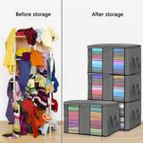 4PCS Clothes Storage Bag Large Capacity Clothing Organizers Foldable Closet Container with Clear Window and Zipper for Wardrobes and Attics