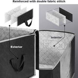4PCS Clothes Storage Bag Large Capacity Clothing Organizers Foldable Closet Container with Clear Window and Zipper for Wardrobes and Attics - Low Angle