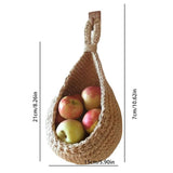 Hanging Wall Vegetable Fruit Basket Kitchen Hanging Storage Farm House Basket Bohemian Handwoven Wall Mount Fruit Veggie Basket