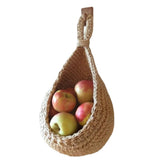 Hanging Wall Vegetable Fruit Basket Kitchen Hanging Storage Farm House Basket Bohemian Handwoven Wall Mount Fruit Veggie Basket - Extra Image