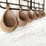 Hanging Wall Vegetable Fruit Basket Kitchen Hanging Storage Farm House Basket Bohemian Handwoven Wall Mount Fruit Veggie Basket - Extra Image