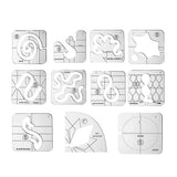 11 Pcs DIY Quilting Template Set Domestic Sewing Acrylic Templates Ruler Series 5 for DIY Machine Quilting Ruler