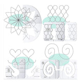 11 Pcs DIY Quilting Template Set Domestic Sewing Acrylic Templates Ruler Series 5 for DIY Machine Quilting Ruler - Front View