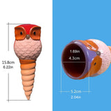 6Pcs Owl Plant Irrigation Automatic Watering Stakes Terracotta Spiral Devices for Indoor and Outdoor Plants Watering - Front View