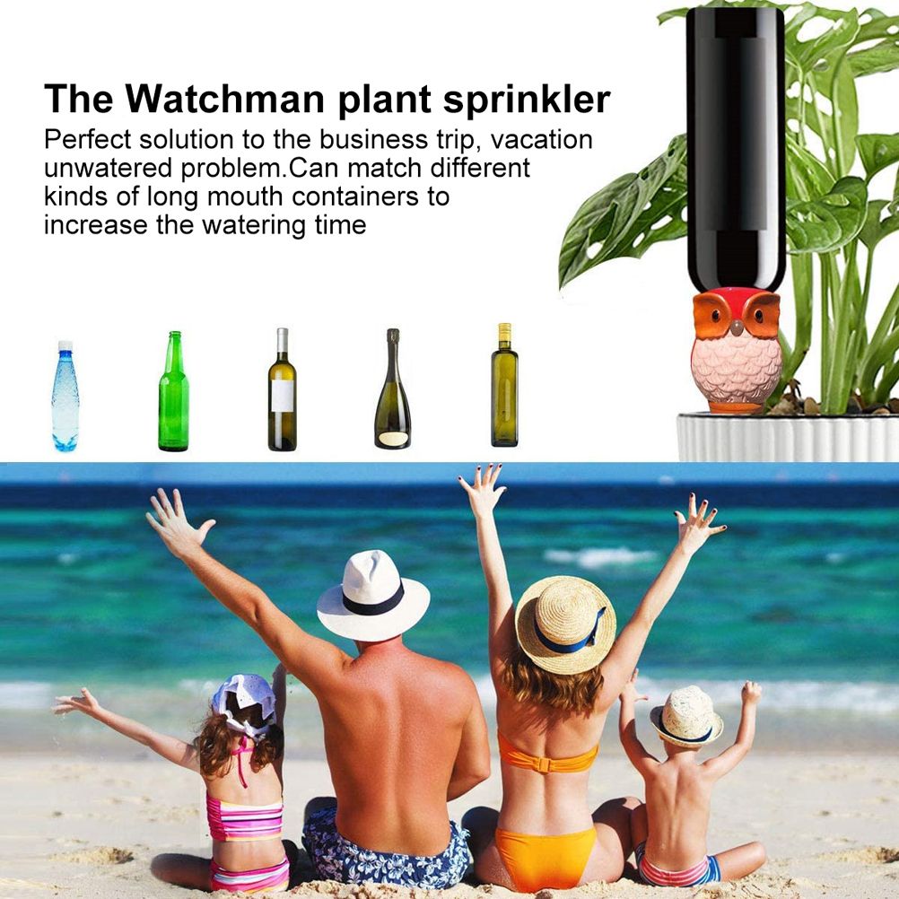 6Pcs Owl Plant Irrigation Automatic Watering Stakes Terracotta Spiral Devices for Indoor and Outdoor Plants Watering