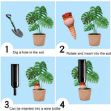 6Pcs Owl Plant Irrigation Automatic Watering Stakes Terracotta Spiral Devices for Indoor and Outdoor Plants Watering