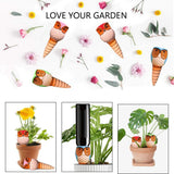 6Pcs Owl Plant Irrigation Automatic Watering Stakes Terracotta Spiral Devices for Indoor and Outdoor Plants Watering - Low Angle