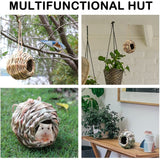 Hummingbird Houses for Outside Hanging Natural Hand Woven Bird Nesting Finch Bird House Gifts for Indoor Outdoor Decoration - 45-Degree Angle