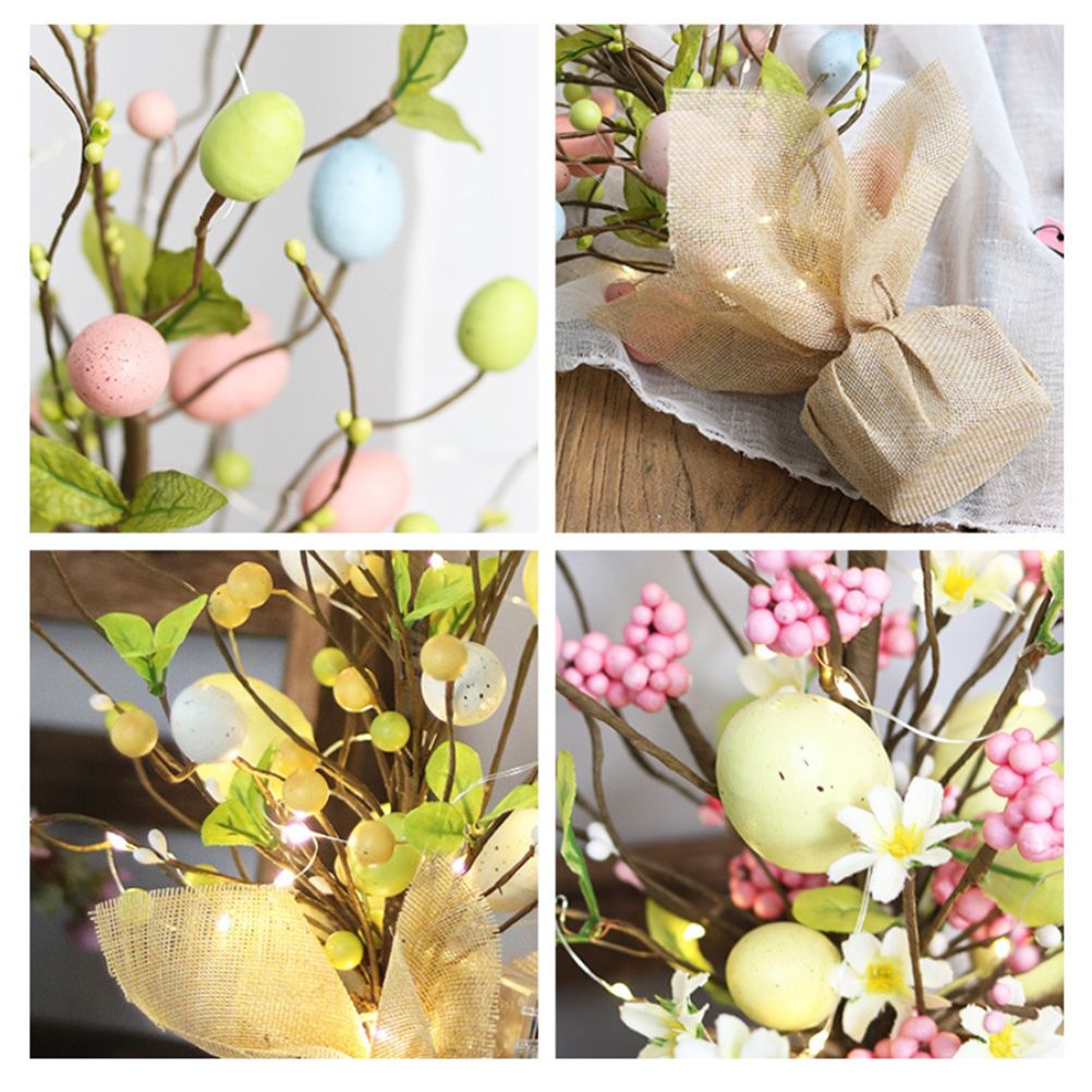 45cm LED Lights Easter Egg Decoration Tree Easter Decorations Eggs Tree Home Desk Decor Scene Shopping Mall Layout Photography Props