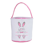 Cute Easter Bunny Canvas Basket Kids Easter Storage Gift and Egg Rabbit Basket for Children Party Decoration