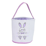 Cute Easter Bunny Canvas Basket Kids Easter Storage Gift and Egg Rabbit Basket for Children Party Decoration