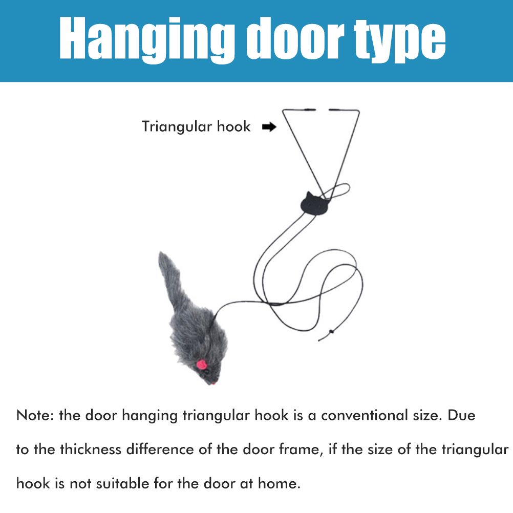 Automatic Cat Toy with Adjustable Elastic Rope Pet Toy Door Window Hanging Mouses Self Playing Toys for Cats