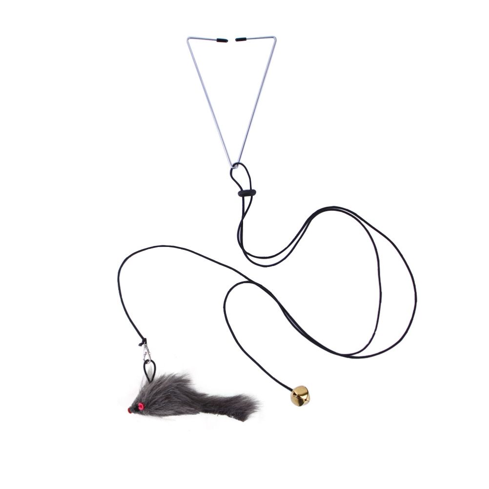 Automatic Cat Toy with Adjustable Elastic Rope Pet Toy Door Window Hanging Mouses Self Playing Toys for Cats