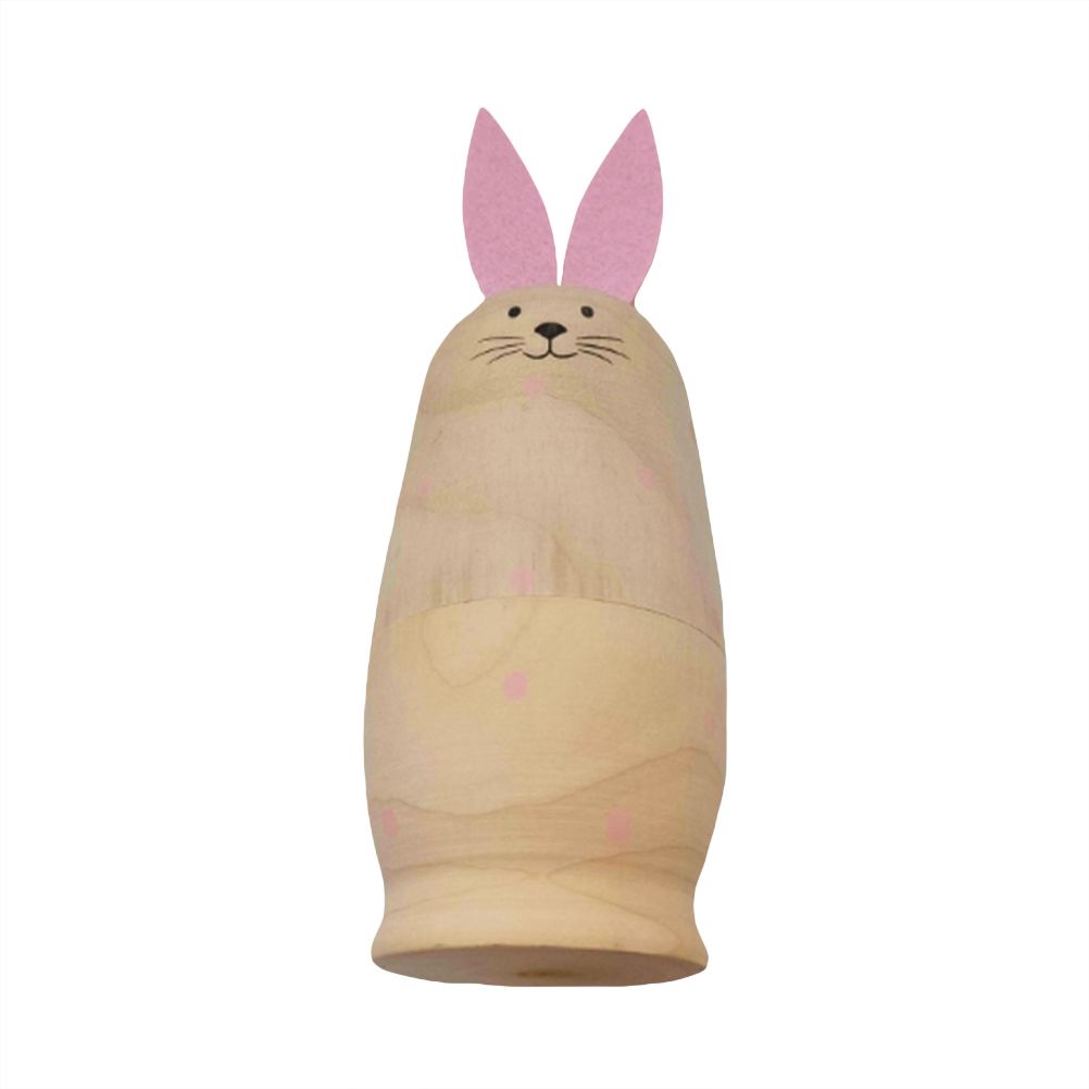 Russian Nesting Rabbit Dolls Toys Cartoon Cute Rabbit Animal Handmade Stacking Toys Easter Gifts for Children Kids