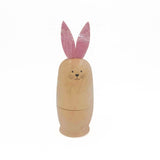 Russian Nesting Rabbit Dolls Toys Cartoon Cute Rabbit Animal Handmade Stacking Toys Easter Gifts for Children Kids - Extra Image