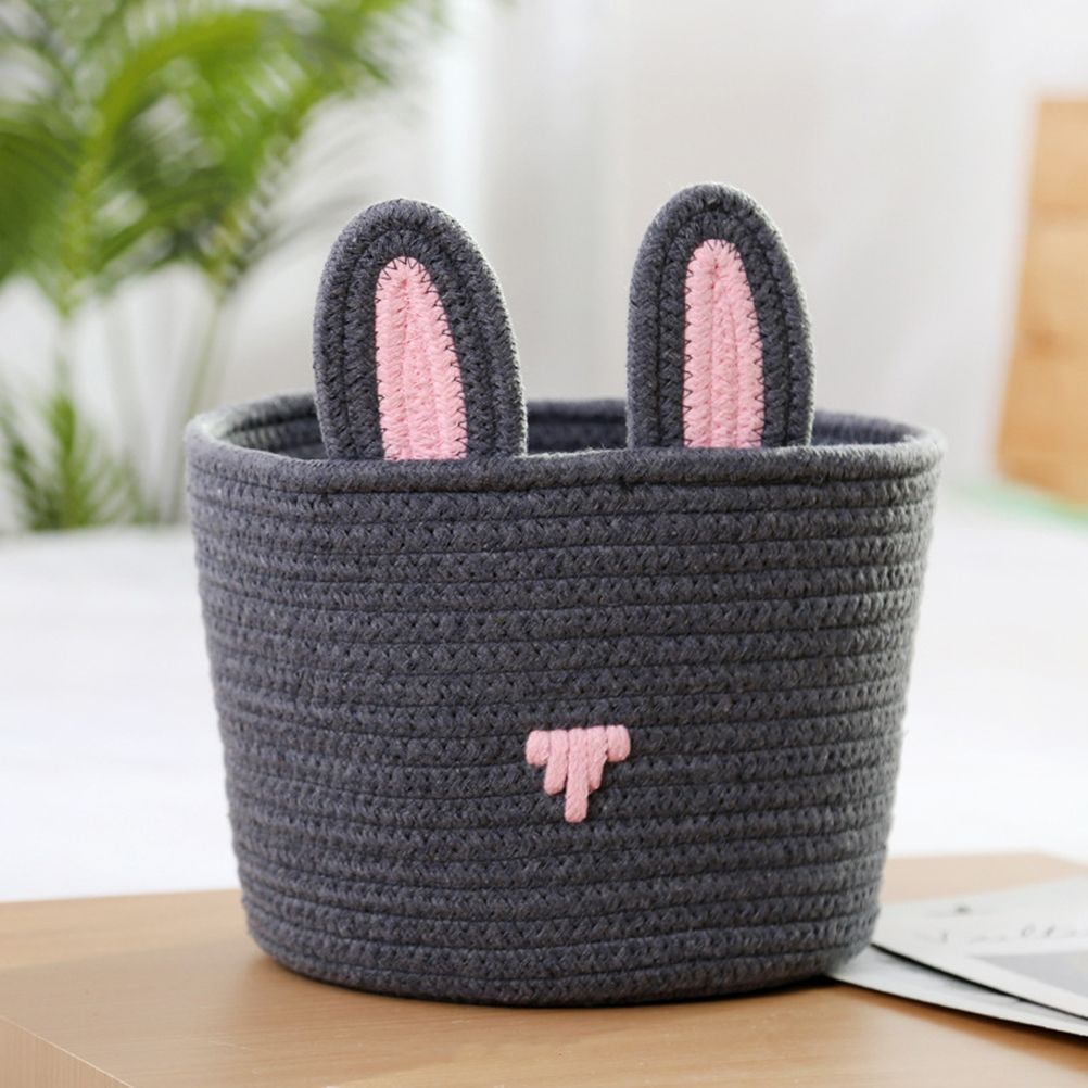 Cute Rabbit Basket Easter Bunny Ear Storage Bag Portable Candy Bag for Storing Cosmetics and Snacks