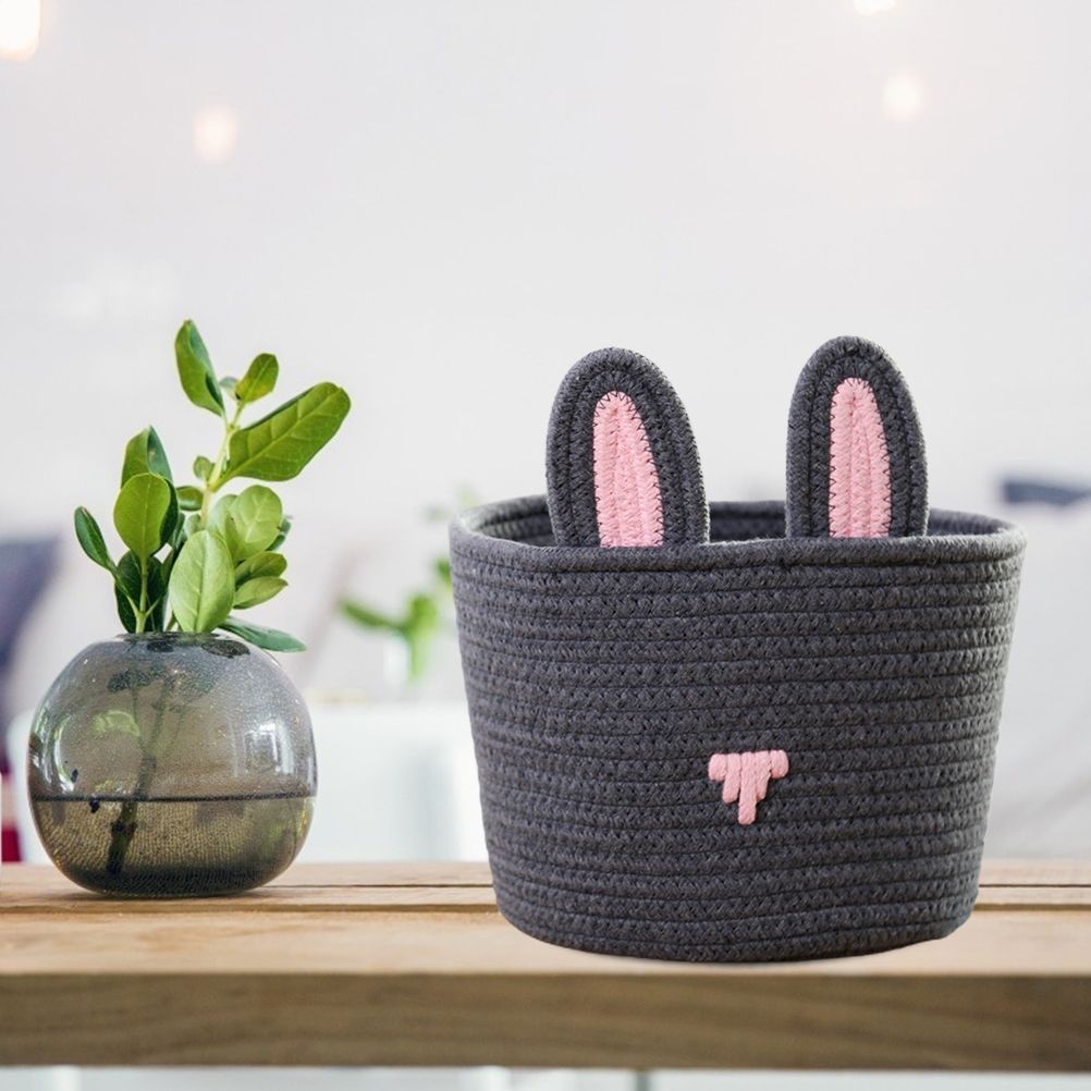 Cute Rabbit Basket Easter Bunny Ear Storage Bag Portable Candy Bag for Storing Cosmetics and Snacks
