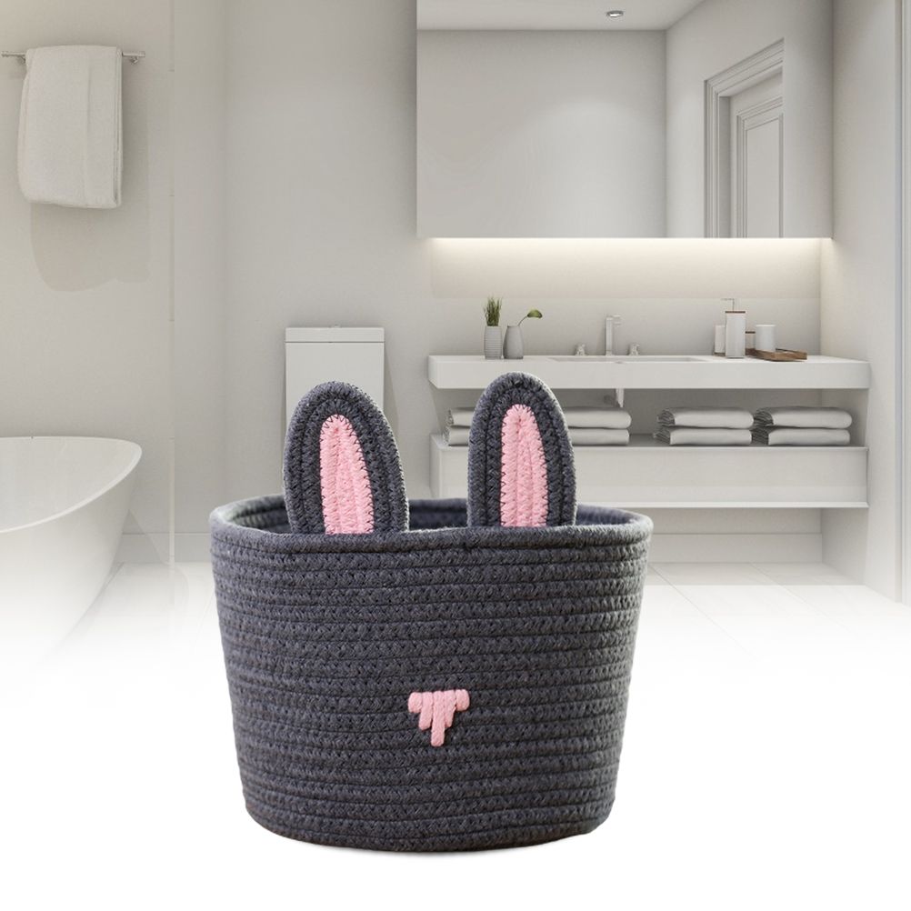 Cute Rabbit Basket Easter Bunny Ear Storage Bag Portable Candy Bag for Storing Cosmetics and Snacks