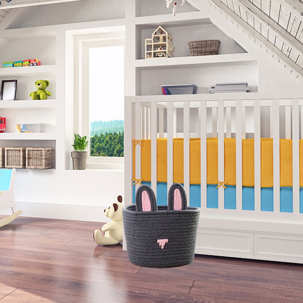Cute Rabbit Basket Easter Bunny Ear Storage Bag Portable Candy Bag for Storing Cosmetics and Snacks