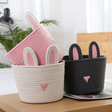Cute Rabbit Basket Easter Bunny Ear Storage Bag Portable Candy Bag for Storing Cosmetics and Snacks