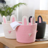 Cute Rabbit Basket Easter Bunny Ear Storage Bag Portable Candy Bag for Storing Cosmetics and Snacks