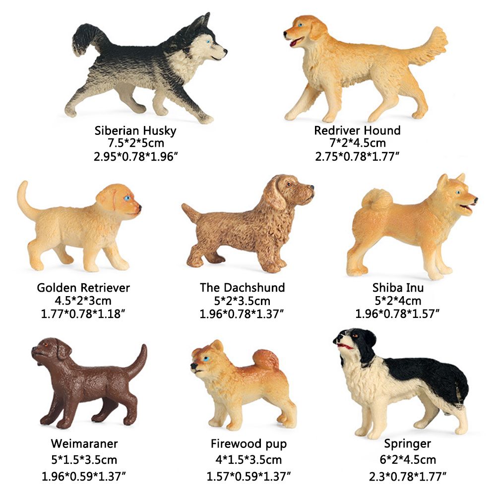 Dog Figurines Model Toy Set Simulation PVC Dog Figures Animals Toy Playset Educational Learning Toys for Kids