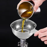 Large Opening Funnel Stainless Steel Jam Funnel Filling Aid Jam Funnel with Handle Protection for Jam Liquid Oil Beans in Jars