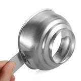 Large Opening Funnel Stainless Steel Jam Funnel Filling Aid Jam Funnel with Handle Protection for Jam Liquid Oil Beans in Jars - Rear View