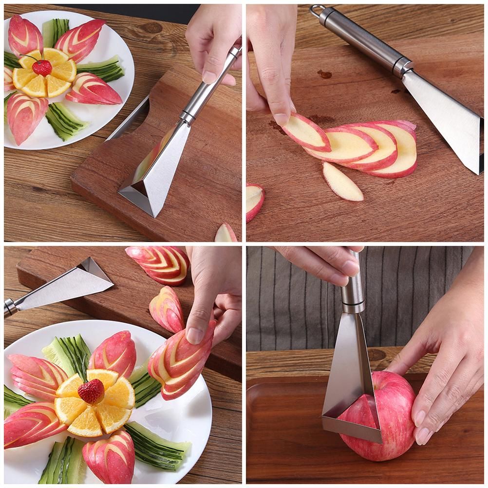 Stainless Steel Fruit Carving Cutter DIY Platter Decoration Triangular Shape Carving Tools with Durable Engraving Blades for Vegetable Fruit