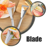 Stainless Steel Fruit Carving Cutter DIY Platter Decoration Triangular Shape Carving Tools with Durable Engraving Blades for Vegetable Fruit - Rear View