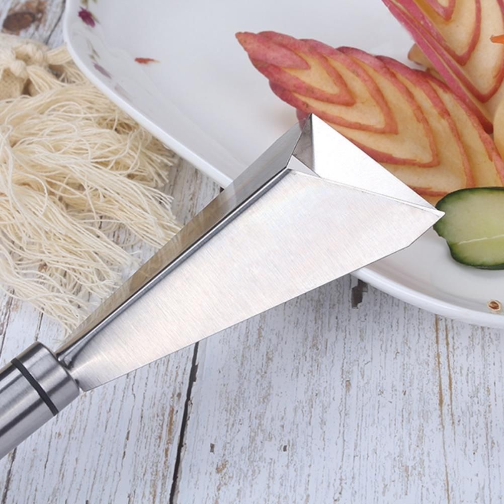 Stainless Steel Fruit Carving Cutter DIY Platter Decoration Triangular Shape Carving Tools with Durable Engraving Blades for Vegetable Fruit