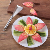 Stainless Steel Fruit Carving Cutter DIY Platter Decoration Triangular Shape Carving Tools with Durable Engraving Blades for Vegetable Fruit - Low Angle