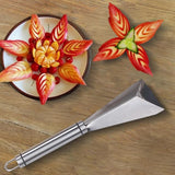 Stainless Steel Fruit Carving Cutter DIY Platter Decoration Triangular Shape Carving Tools with Durable Engraving Blades for Vegetable Fruit - Extra Image