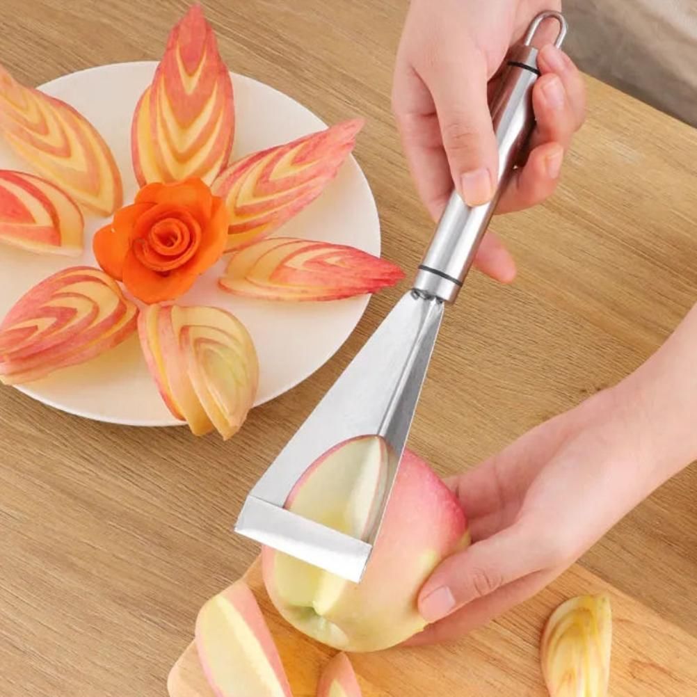 Stainless Steel Fruit Carving Cutter DIY Platter Decoration Triangular Shape Carving Tools with Durable Engraving Blades for Vegetable Fruit
