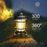 Portable Retro Lamp Outdoor Lighting Battery Charging Lamp Camping Super Bright LED Camping Retro Horse Lamp - Low Angle
