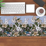 Dinner Party Table Decoration Easter Bunny Table Runner for Kitchen and Wine Cabinets Knitted Rabbit Table Runners - 45-Degree Angle