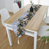 Dinner Party Table Decoration Easter Bunny Table Runner for Kitchen and Wine Cabinets Knitted Rabbit Table Runners - Extra Image