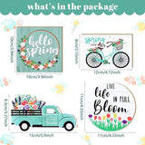 Easter Tiered Tray Decor Farmhouse Mini Wood Spring Signs Decorations for Home Desk Ornament - Rear View