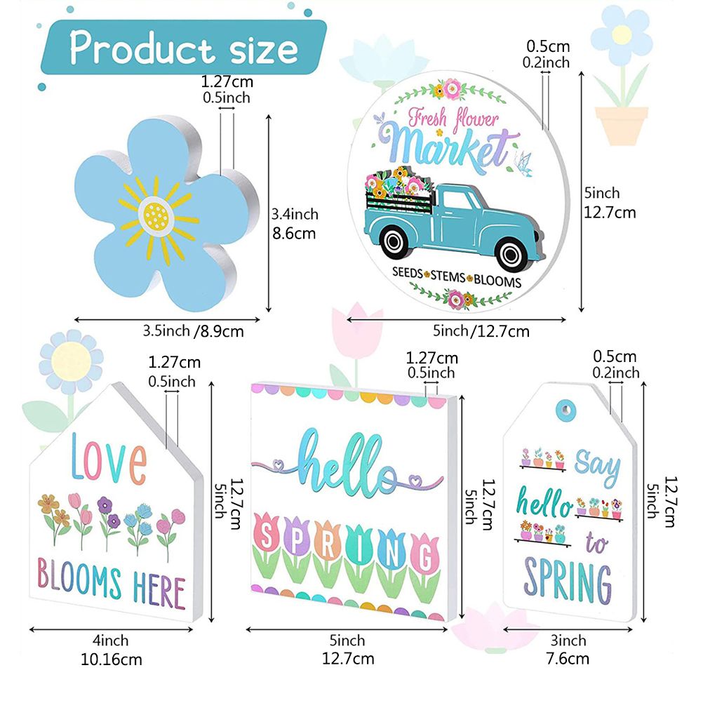 Easter Tiered Tray Decor Farmhouse Mini Wood Spring Signs Decorations for Home Desk Ornament