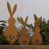 Easter Iron Bunny Adornments Easter Crafts Decorations for Lawn Garden Ornament - 45-Degree Angle