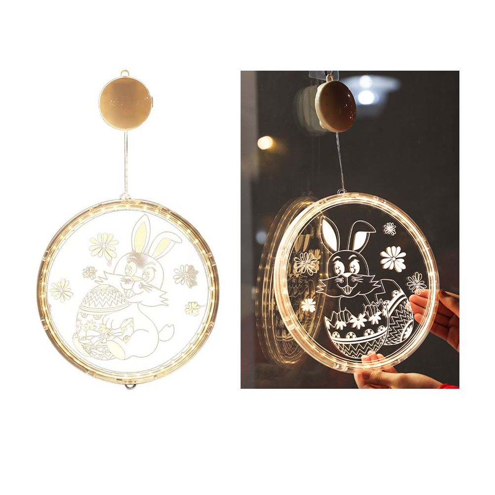 Easter LED Lights with Suction Cups Window Hanging Decoration Lights 3D Acrylic Lights for Home Dining Room