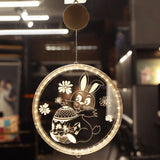 Easter LED Lights with Suction Cups Window Hanging Decoration Lights 3D Acrylic Lights for Home Dining Room