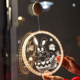 Easter LED Lights with Suction Cups Window Hanging Decoration Lights 3D Acrylic Lights for Home Dining Room